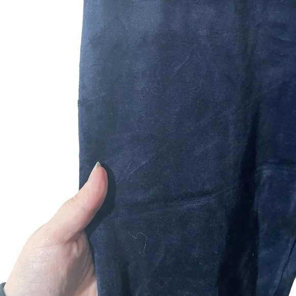 Apollo Y2K Navy Blue Velvet Velour Drawstring Pants w/Button Pockets - Picture 2 of 5